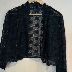 Black Lace Sequin Jacket